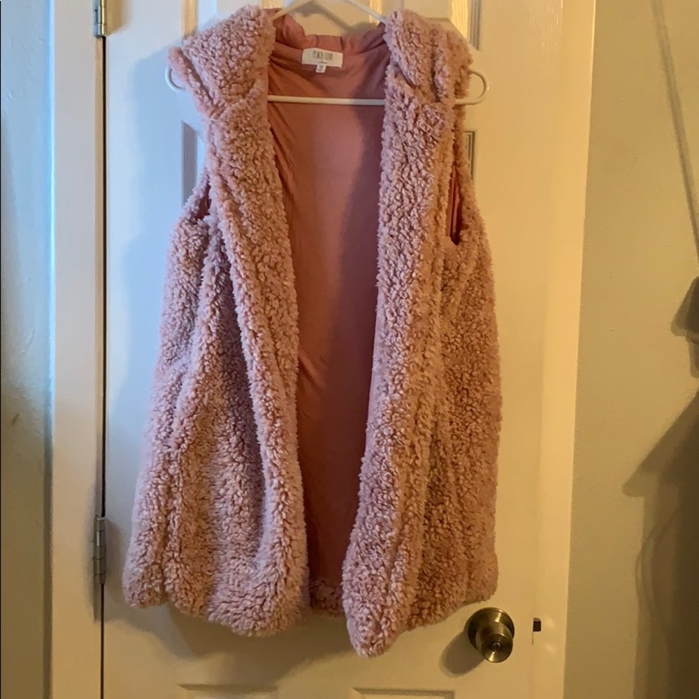 Pink new without tags Sherpa vest